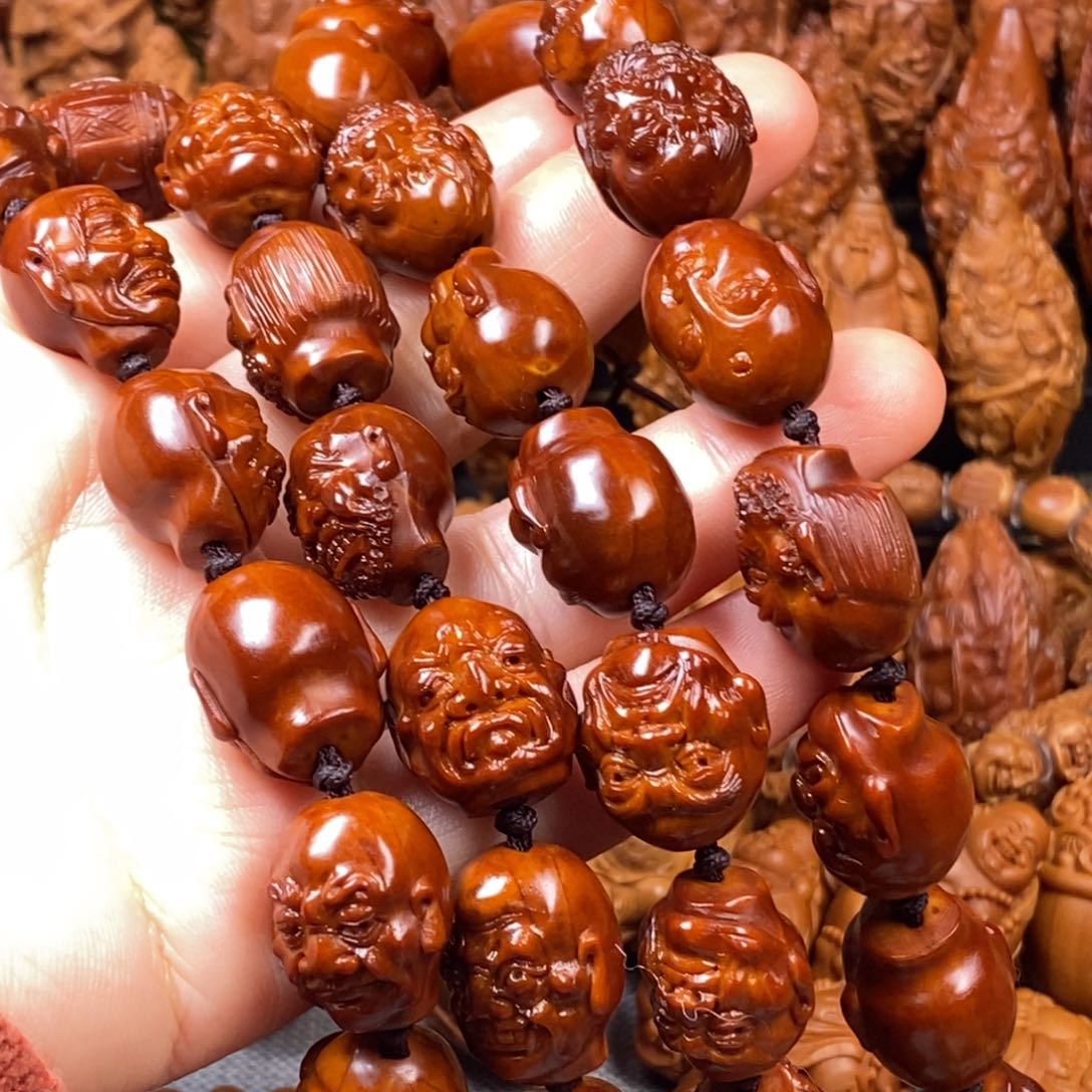 橄榄核手串/手链包浆36罗汉脖挂 孤品
