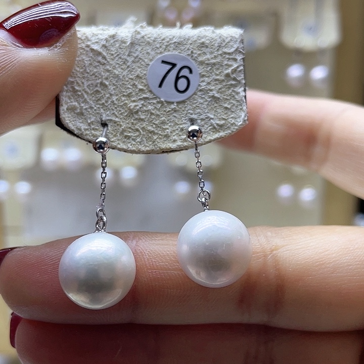 淡水珍珠耳饰银S925镶嵌