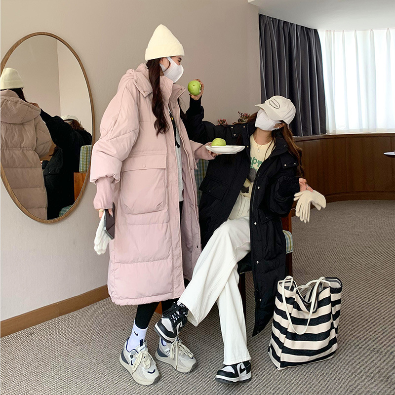 中长款过膝棉服女冬季2024年新款oversize棉袄加厚棉衣外套潮