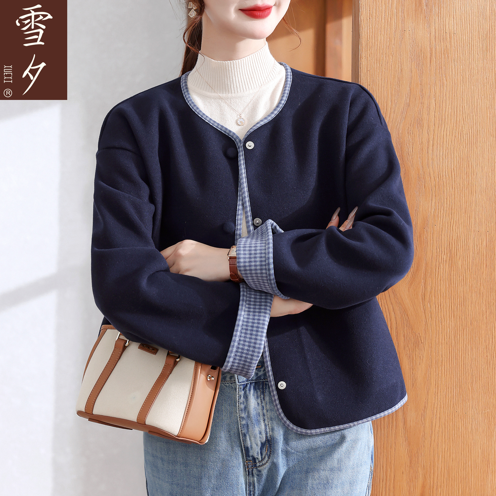 妈妈装秋毛呢外套时尚洋气今年流行中老年女装显年轻小个子上衣服