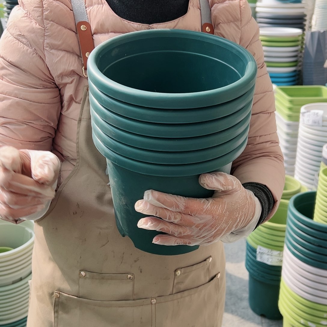 树脂四季盆3#墨绿色10个无托