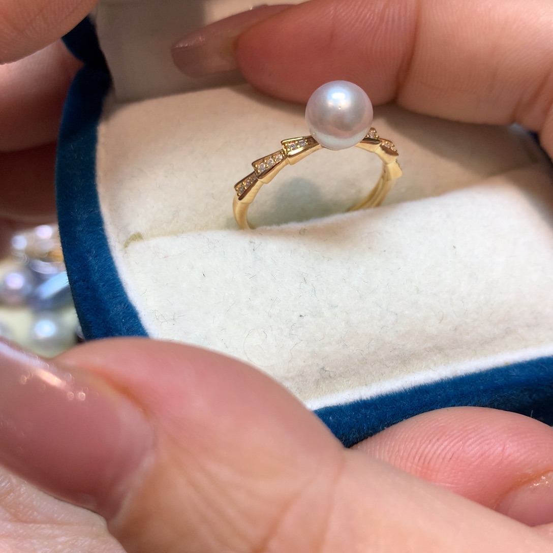 海水珍珠戒指银S925镶嵌