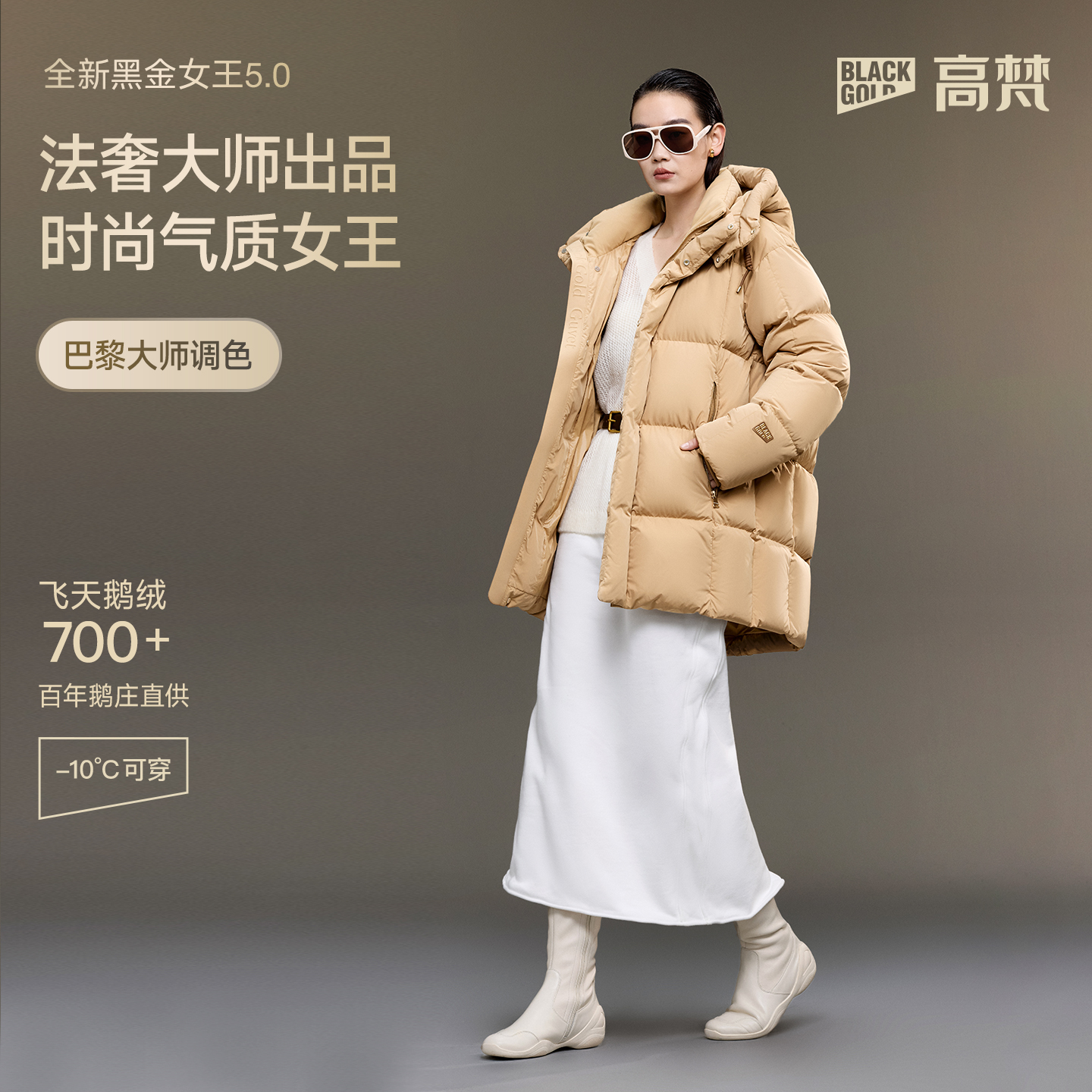 【高梵黑金鹅绒服】女王5.0五格短款哑面宽松时尚百搭保暖鹅绒服