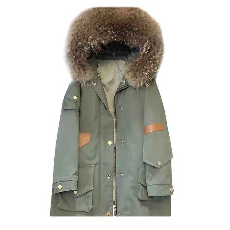 女直下摆常规款中长款厚款派克服百搭韩版冬季棉服