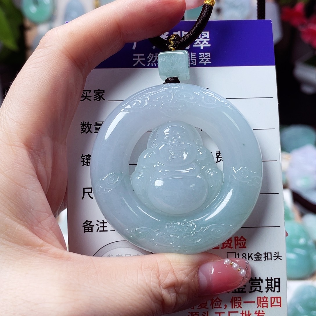 翡翠未镶嵌颈饰佛公08