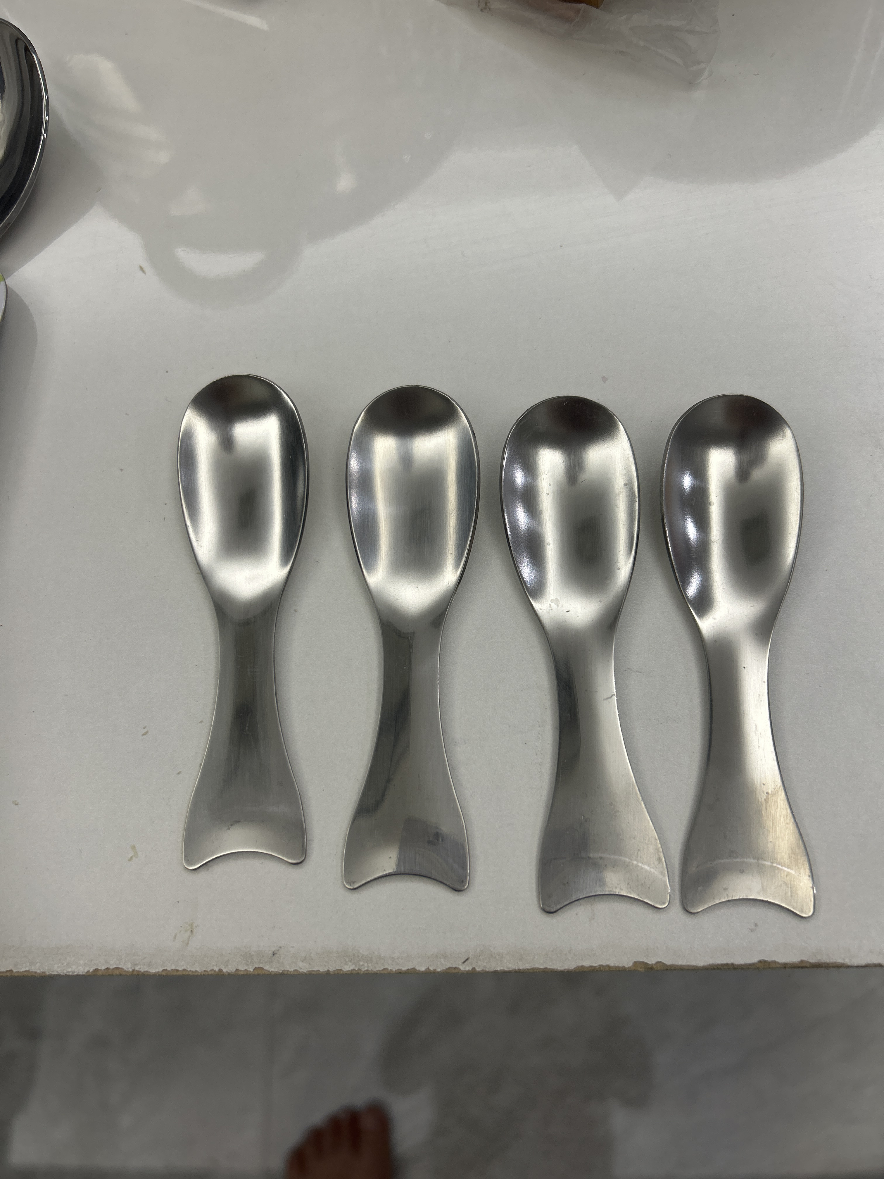 调料勺吃饭勺子4支编号038家用分餐勺汤匙餐具不锈钢汤勺小勺钢勺