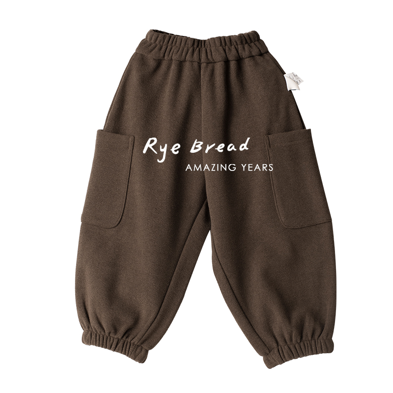 ryebread/黑面包童装 韩系束脚大口袋男小童休闲卫裤4冬
