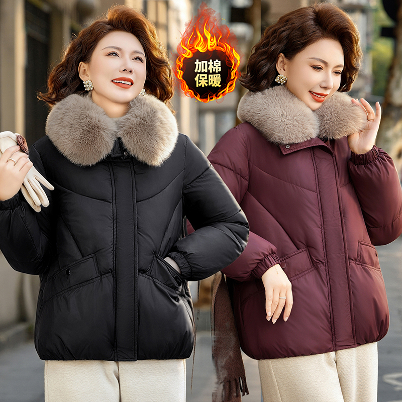 冬季新款棉服加厚外套2025妈妈装时尚洋气中老年外穿女#808