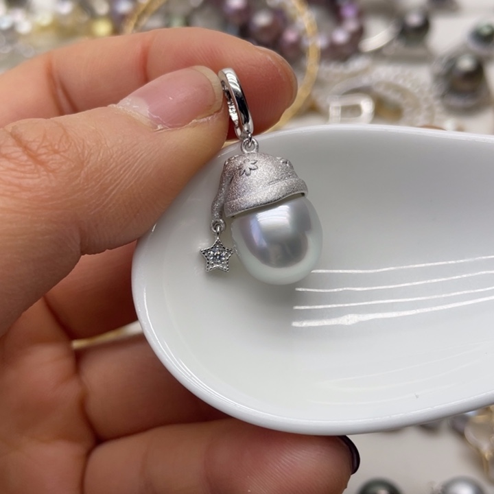 海水珍珠吊坠(不含链)银S925镶嵌