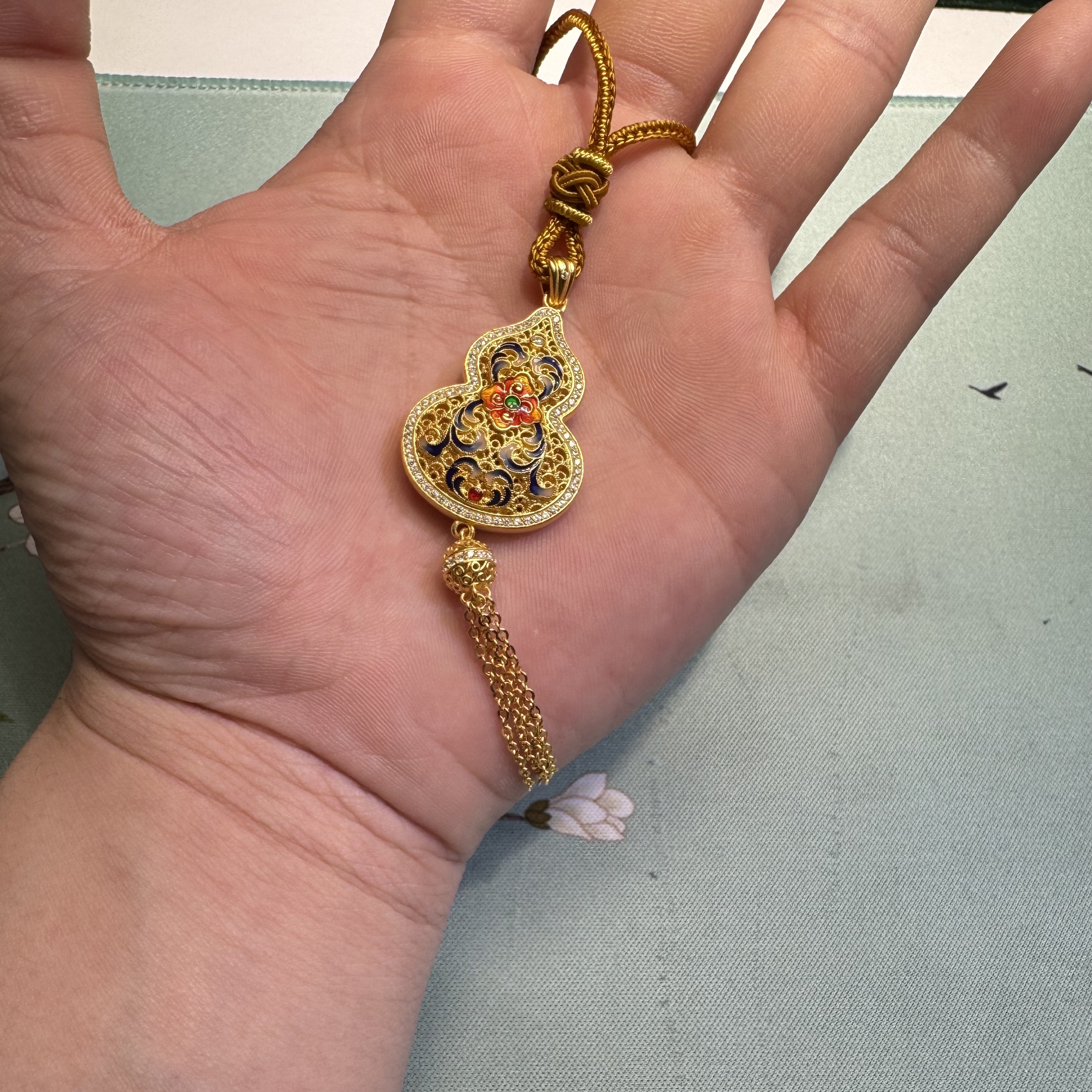 足银银制品 足银流苏葫芦吊坠