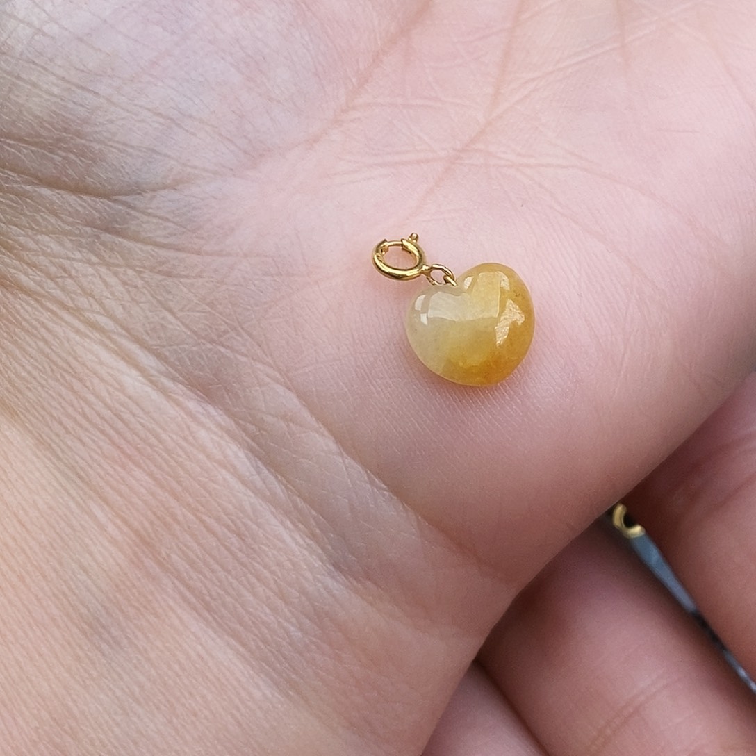 翡翠颈饰18K金镶嵌爱心