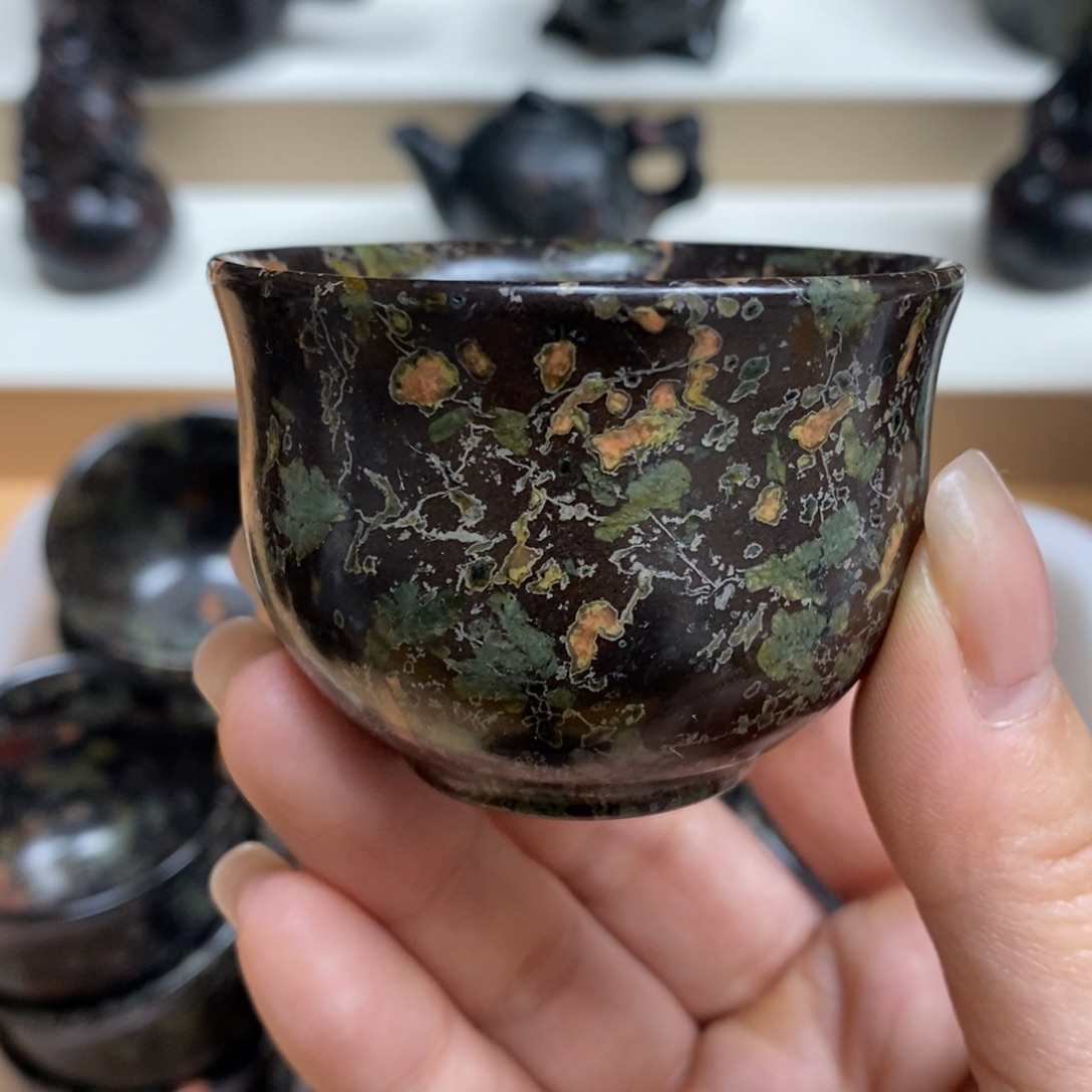 浪***，玉福茶具瓷安山玉
