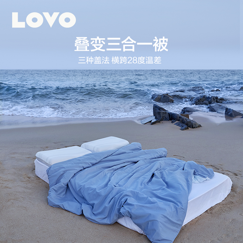 罗莱生活LOVO乐蜗家纺叠变三合一被子被芯可水洗四季被抗菌深睡被