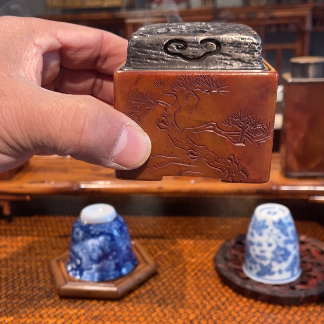 紫砂茶案青*石头香炉石头香炉