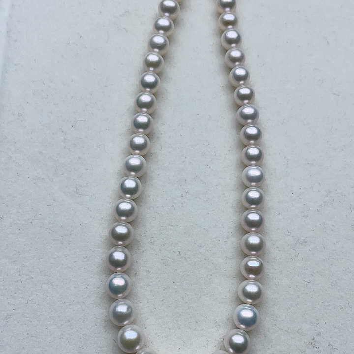 淡水珍珠颈饰银S925镶嵌卡7➕高品极光澳绿➕金属光