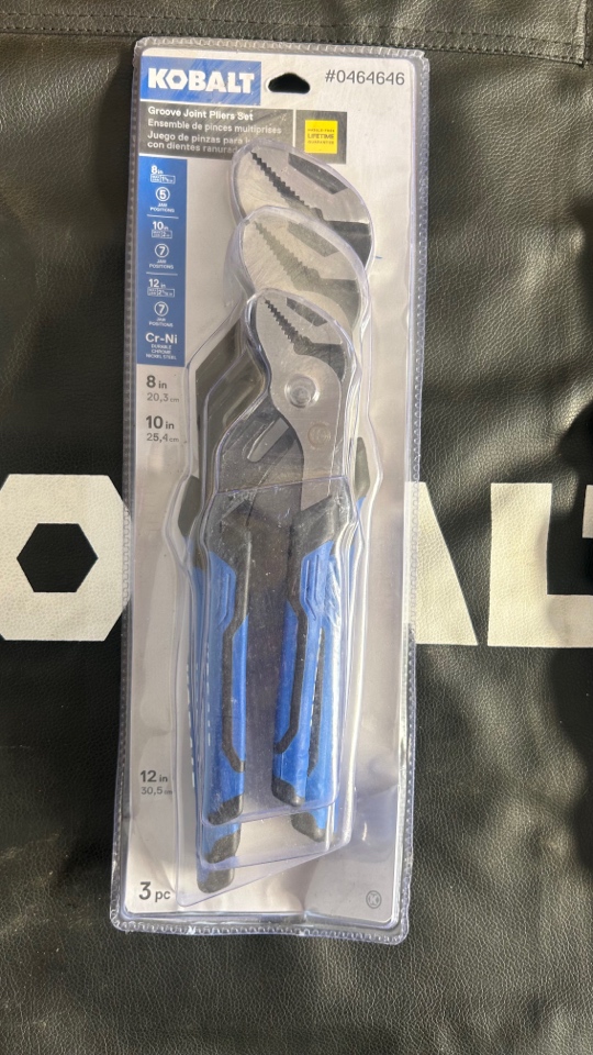 美国Kobalt 考伯特 水泵钳工具。鹰嘴水管钳子一套价格。8.10.12寸