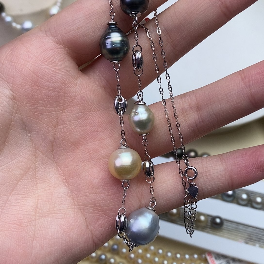 海水珍珠颈饰银S925镶嵌