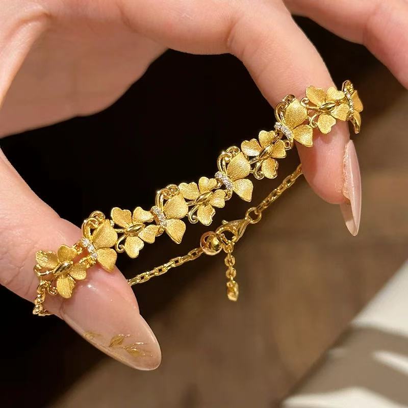 999足金5G工艺黄金蝴蝶手链