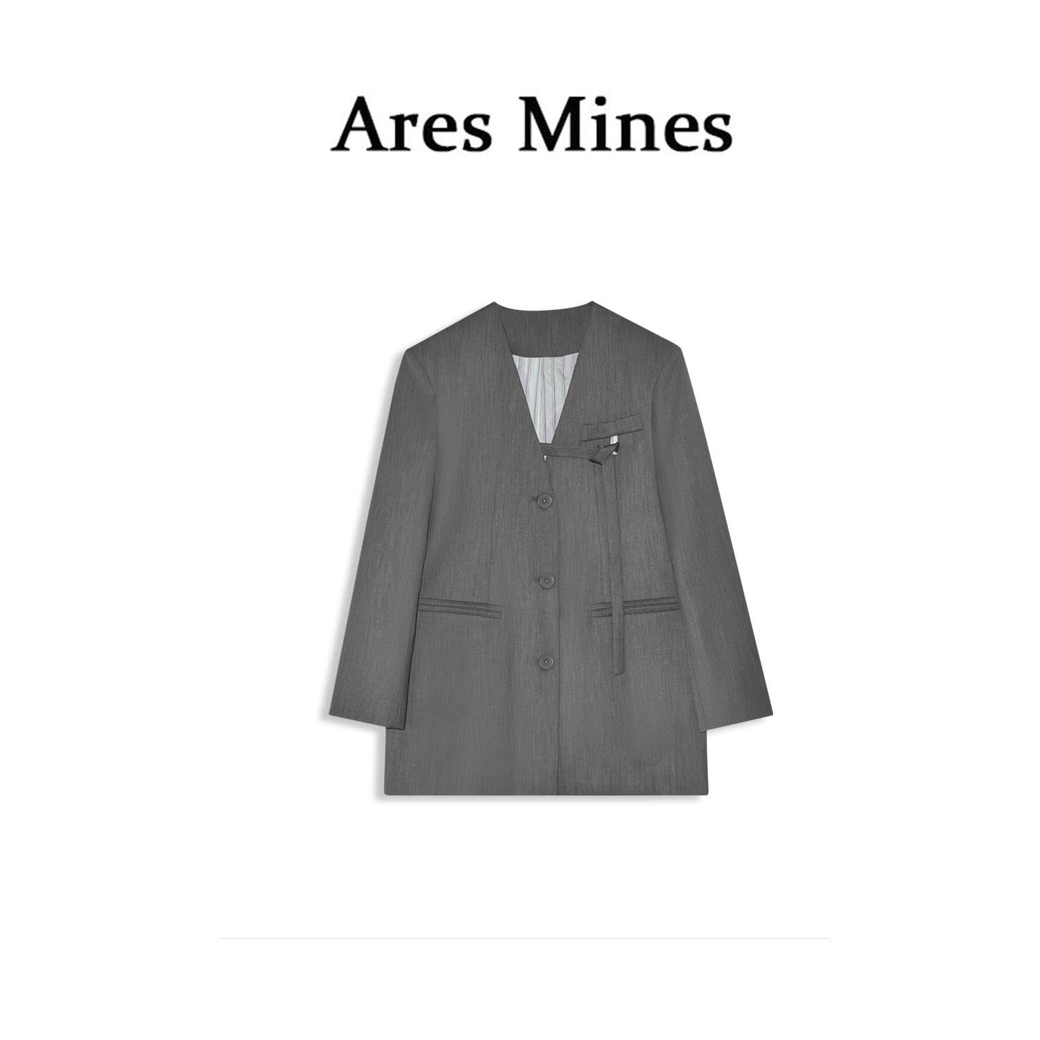 【盛朗熙Ares Mines】法式轻奢 设计感基础通勤V领西装外套