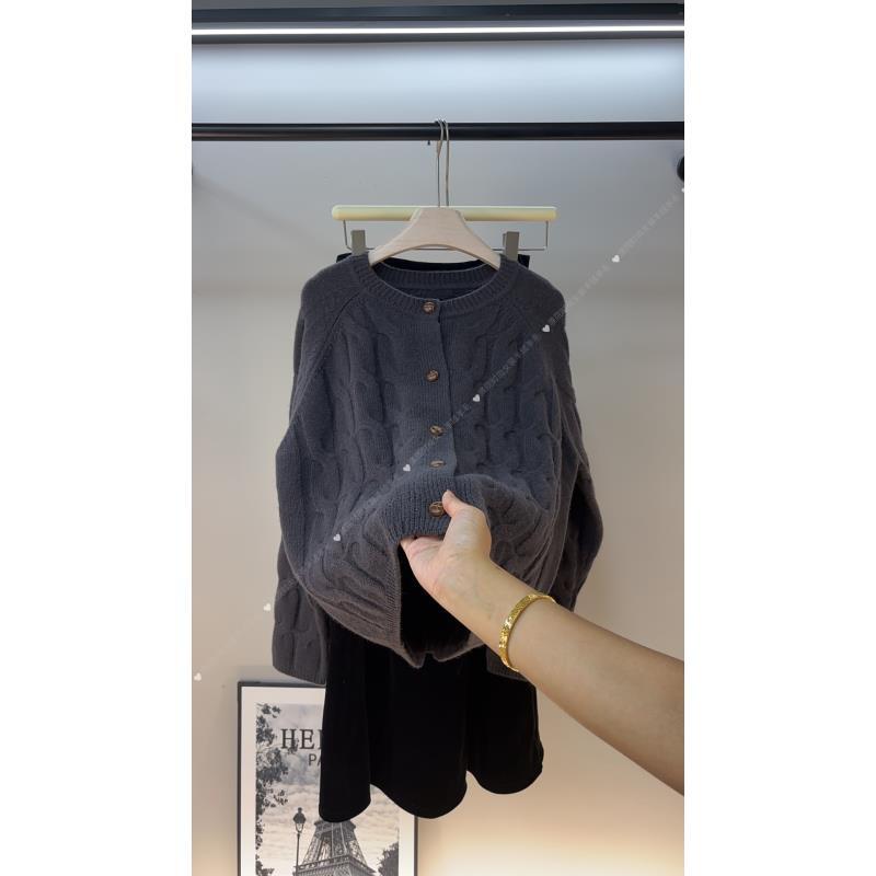 《轻奢质感》山羊绒＋羊毛混纺开衫圆领时尚百搭洋气羊绒羊毛衫-ssnz