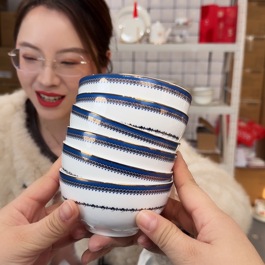 骨瓷高骨4英寸10cm饭碗6只外贸骨瓷 