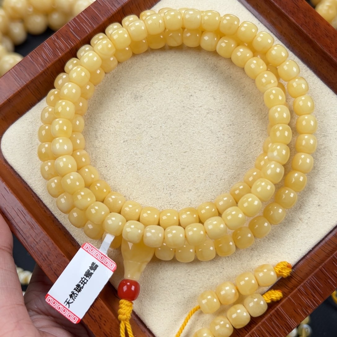 琥珀未镶嵌手链7.5mm33.5