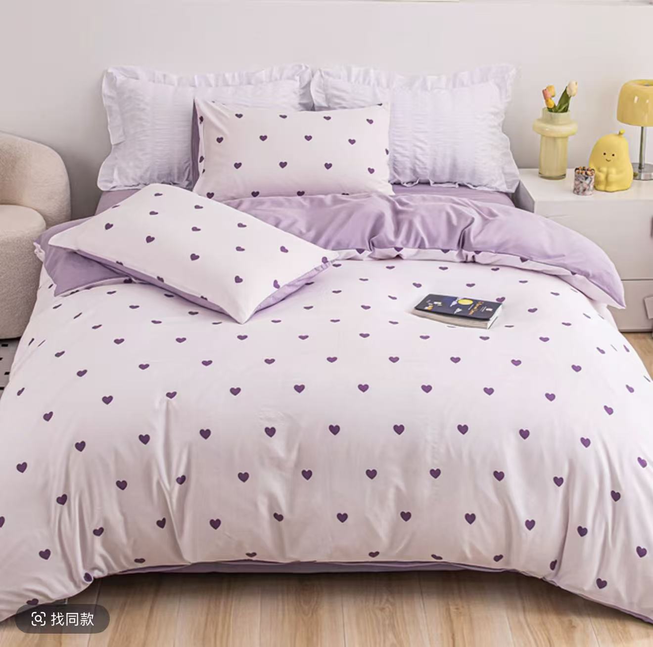 2025新款简约 清新 双层有氧纱 单人被套 