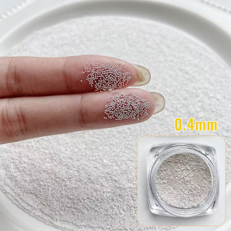 美甲钢珠0.4MM0.6MM饰品百搭银色大小混盒配饰钻手工DIY义乌穿戴