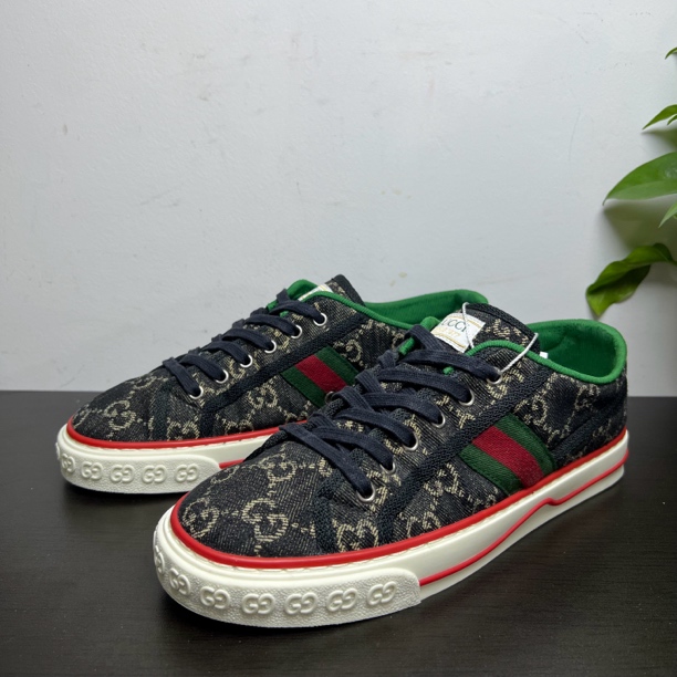 95新 GUCCI/古驰 40/40.5欧码黑牛仔1977板鞋/经典/百搭/时尚