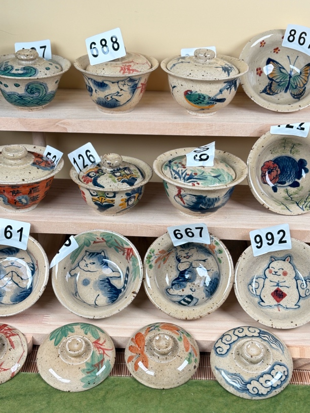 刘十三老师粉引手绘鸵鸟壶