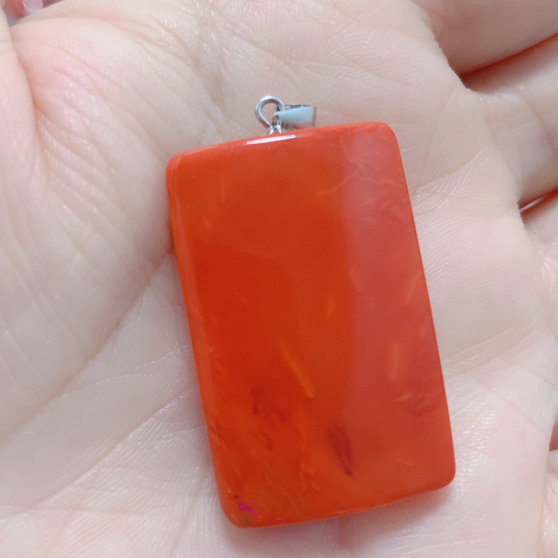 南红玛瑙吊坠(不含链)银S925镶嵌