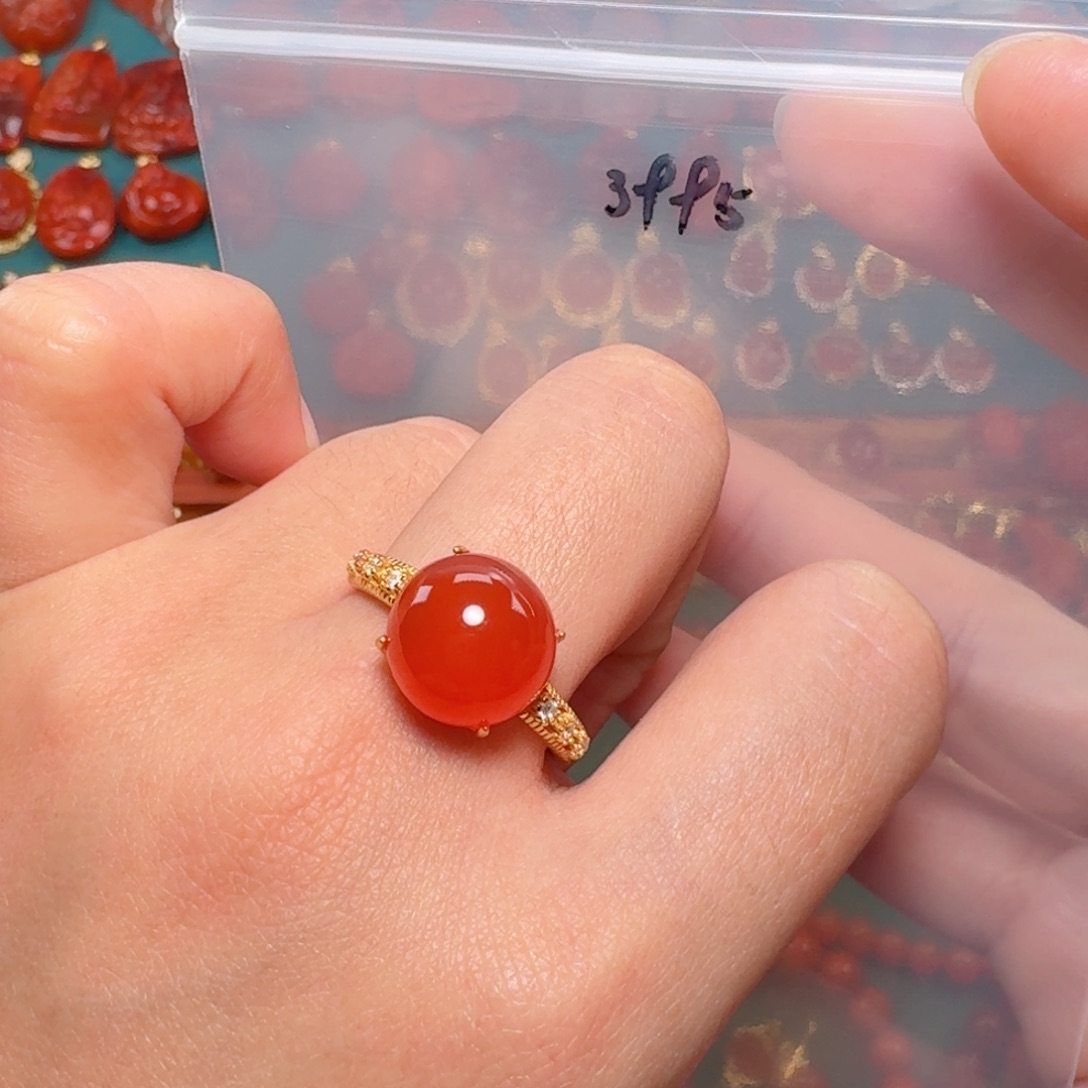 南红玛瑙南红银S925镶嵌