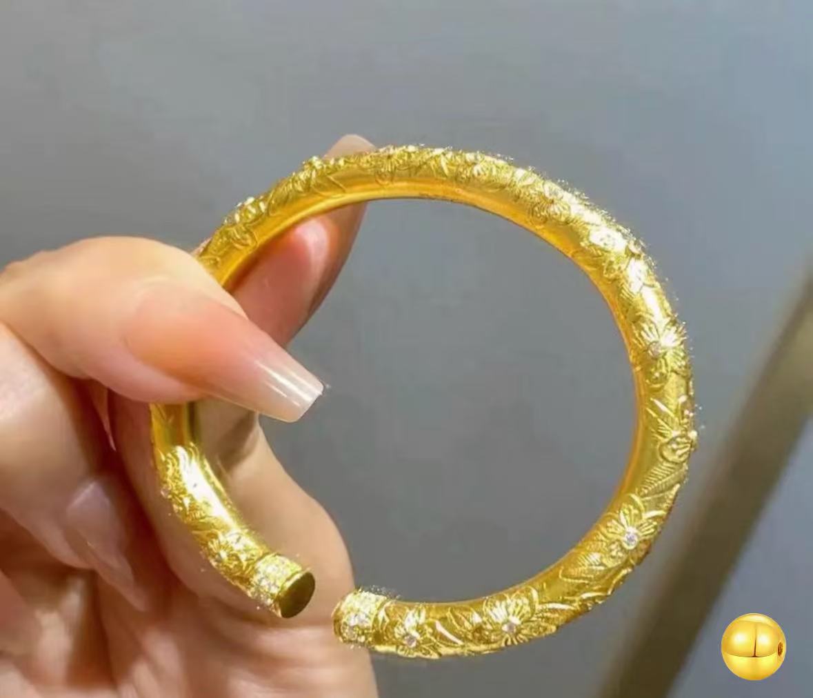 铜合金手镯 合金手镯潮流点钻樱花手镯开口古法传承花瓣优精致