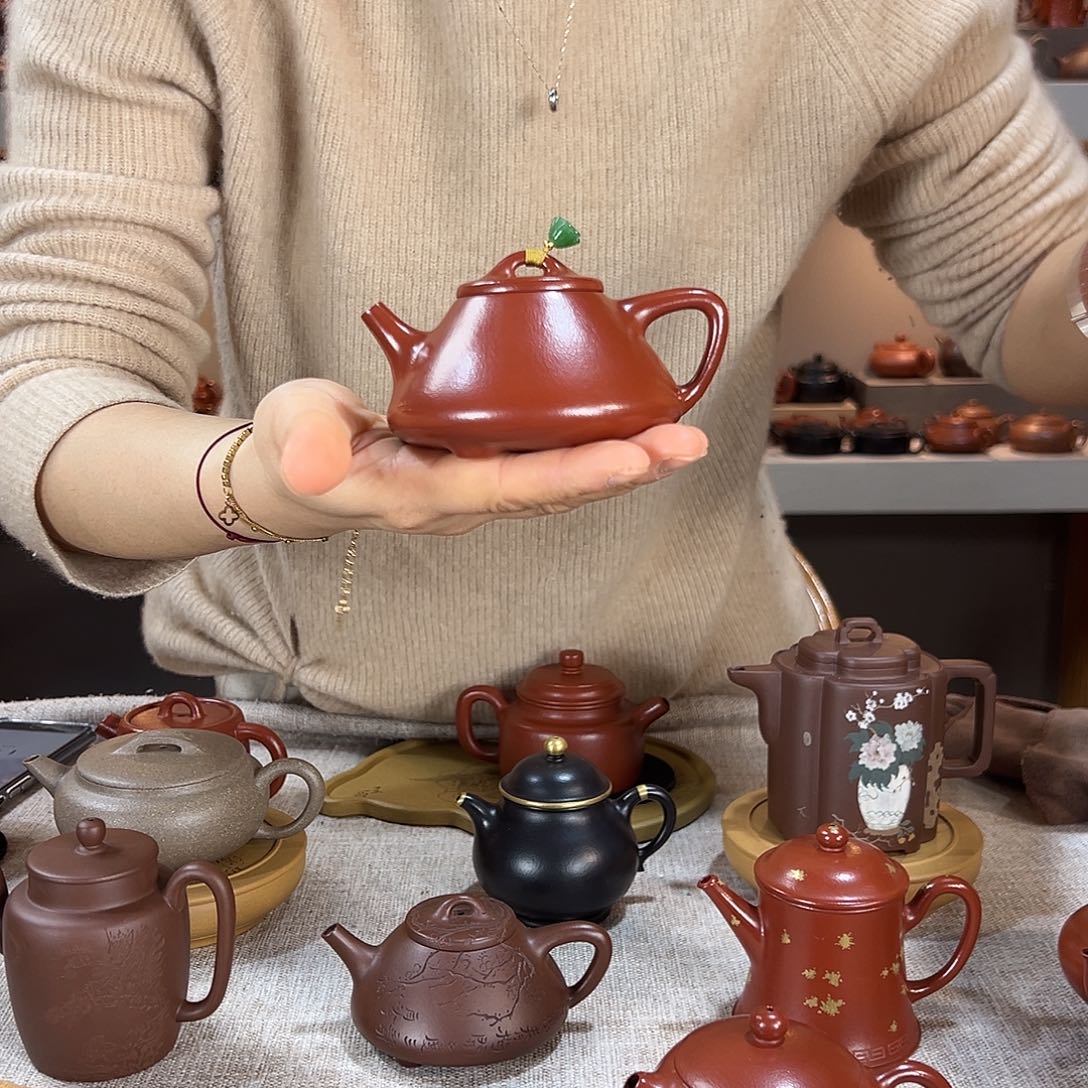 紫砂茶壶上*?朱泥 子冶石瓢 150cc