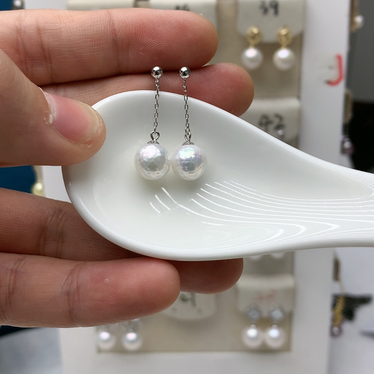 【闪购商品】淡水珍珠耳饰银S925镶嵌