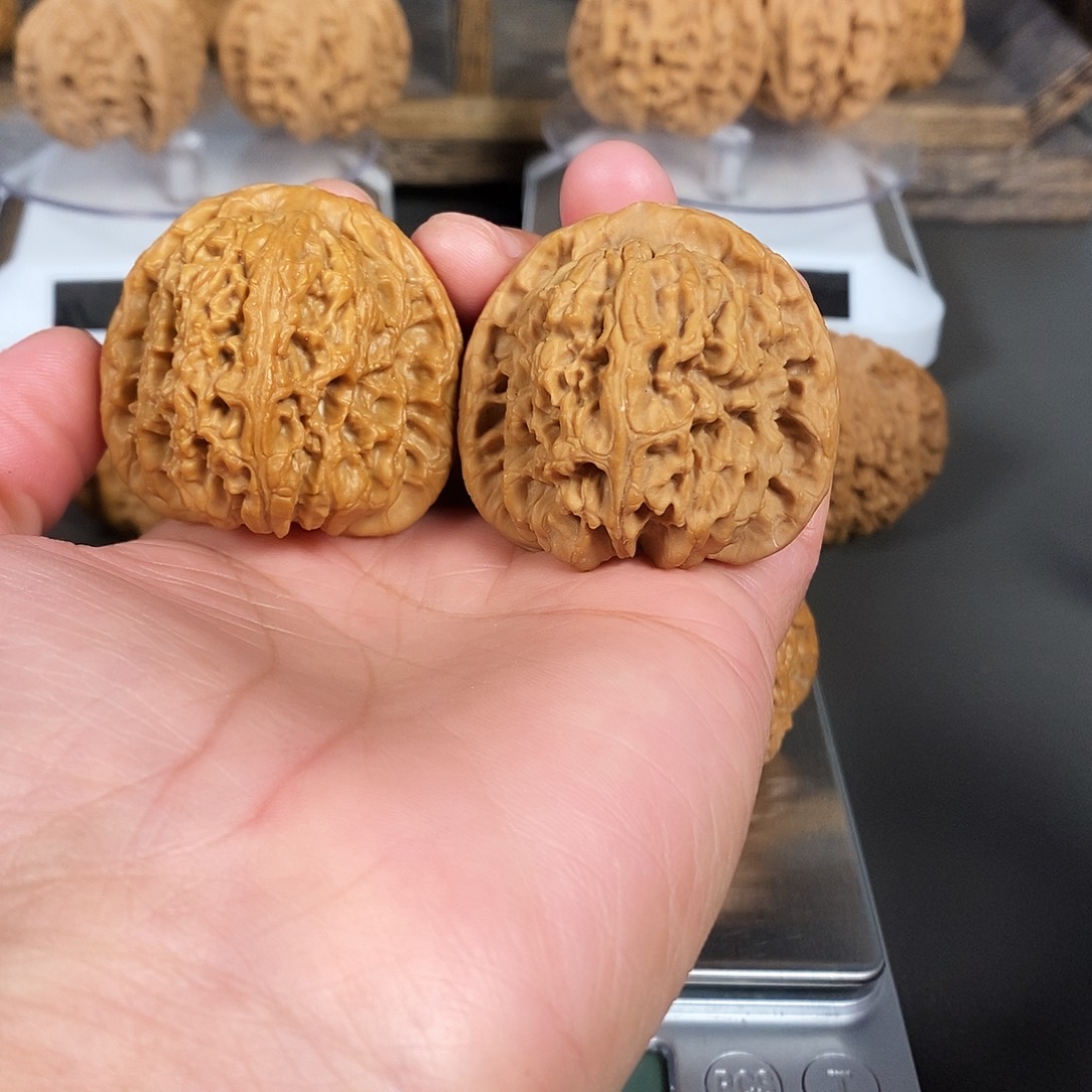 文玩核桃把件红皮老树南疆石骨直超棒