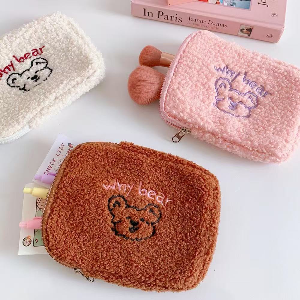 韩版毛绒小熊零钱包收纳包