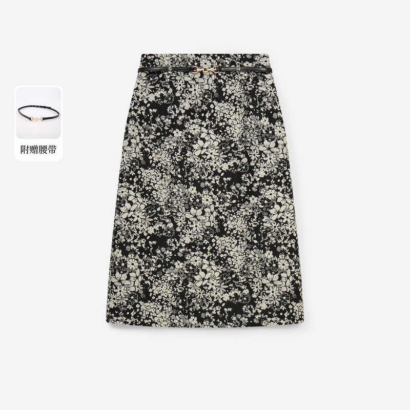Scofield【含棉】轻复古风印花A字半身裙2026春季新品SFWHG6101E