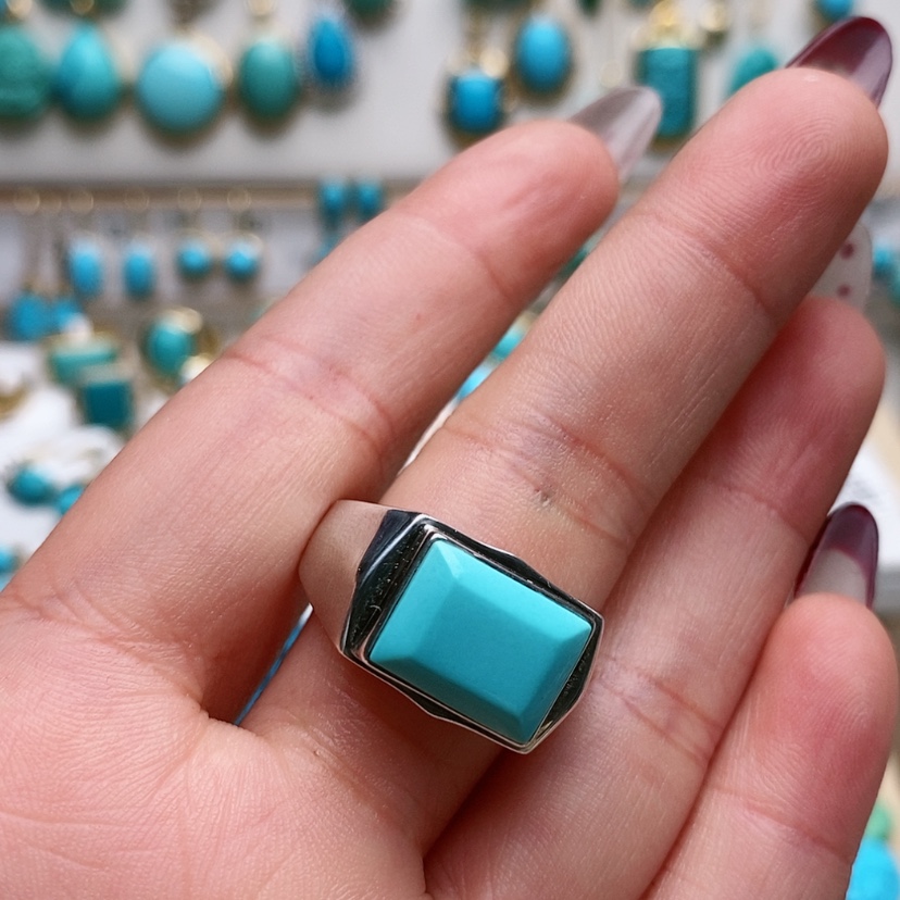 【闪购商品】绿松石珠宝奇石银S925镶嵌风*沙