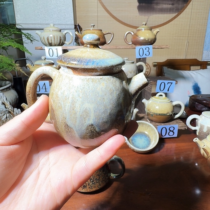 建水紫陶白泥柴烧壶大瑕壶****】
