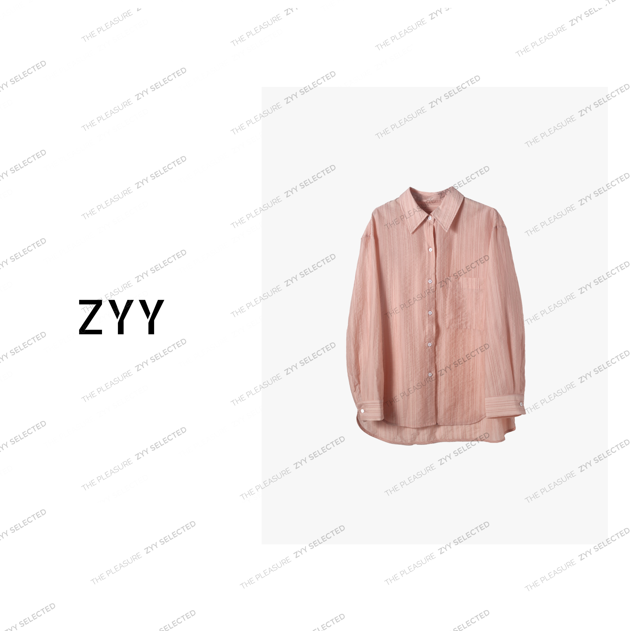 ZYY【粉黛温柔】2025S/S新品立体条纹减龄透气翻领衬衫X25XCS00273