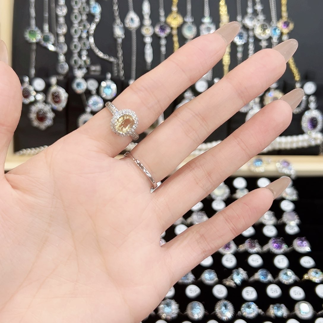 紫晶戒指银S925镶嵌天然