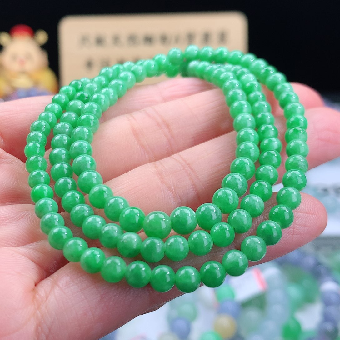 翡翠手链未镶嵌卡4-5.2mm