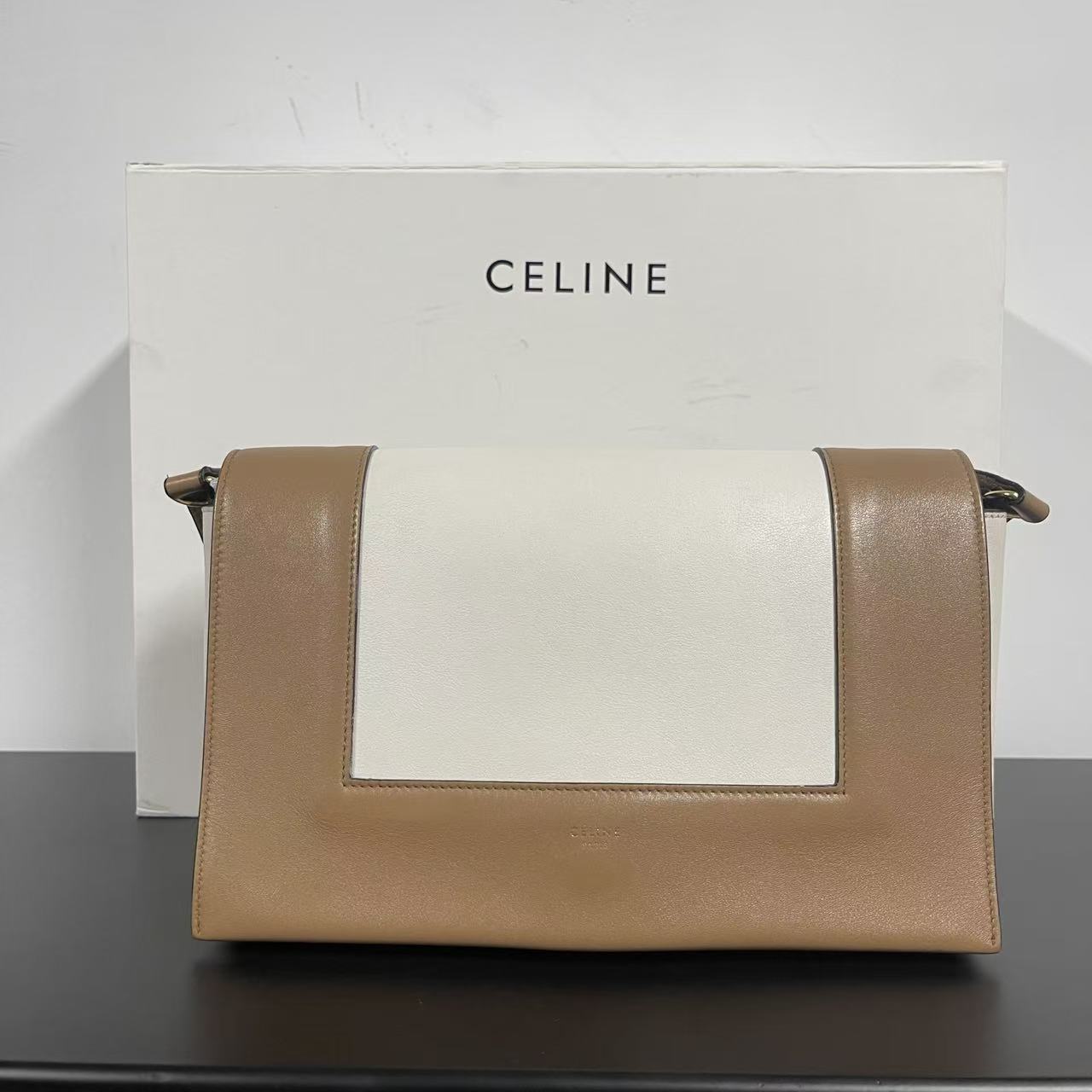99新 Celine/思琳 【TVB识货】CELINE赛琳双色拼接 单肩斜挎包