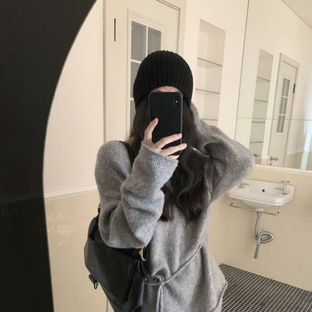 【29】韩系慵懒风非主图纯色宽松显瘦女秋冬软糯长袖针织衫