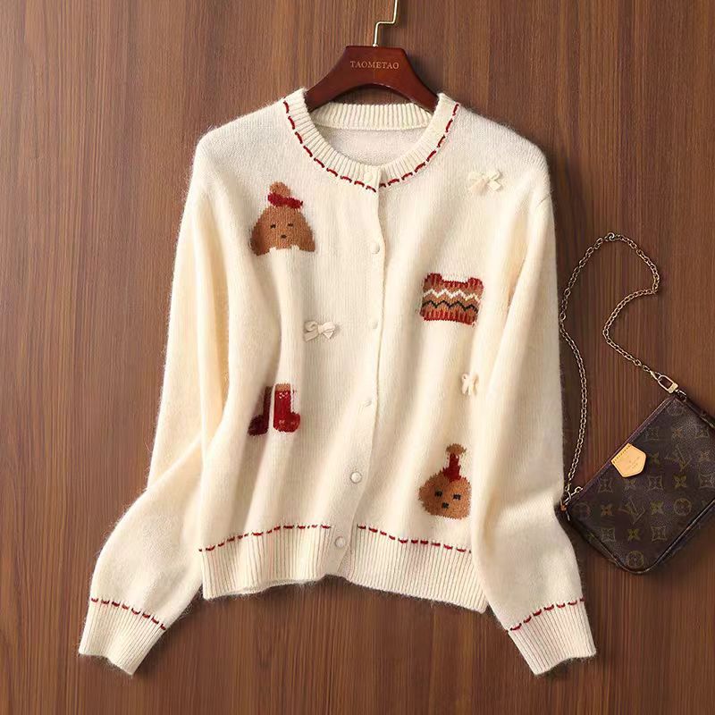 1219-23韩单手缝全毛羊毛开衫