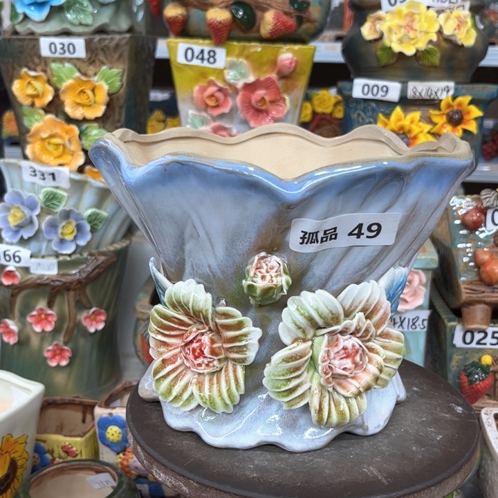 紫砂花盆粗陶材质多肉花盆