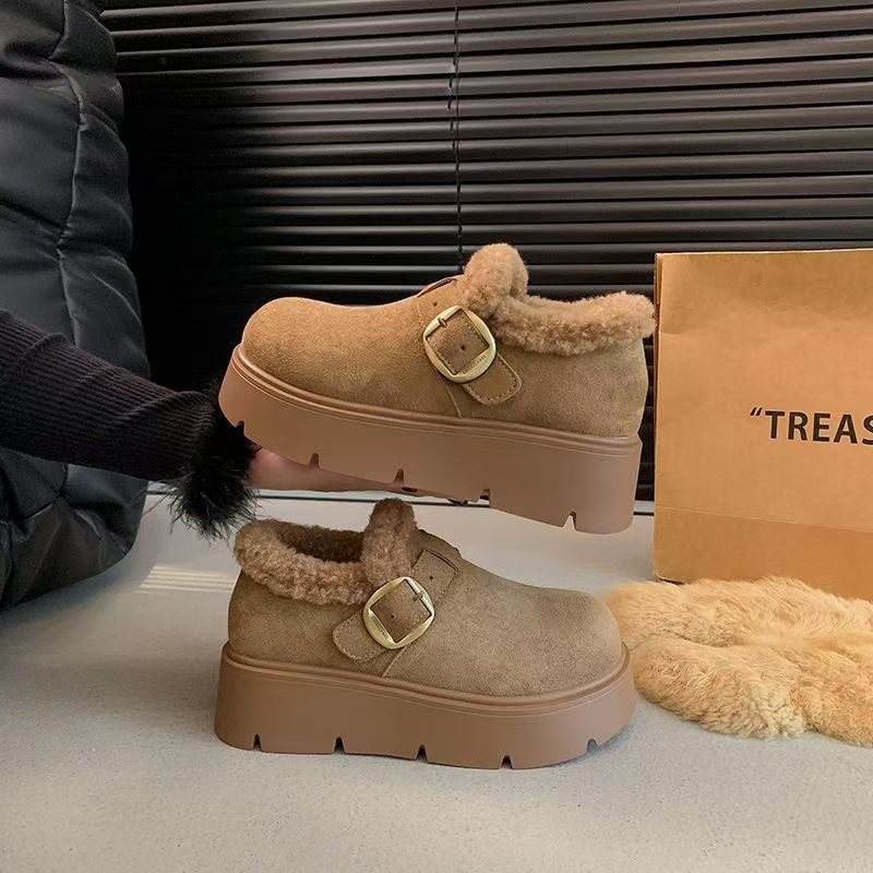 休闲风勃肯鞋复古港风秋冬棉鞋冬季