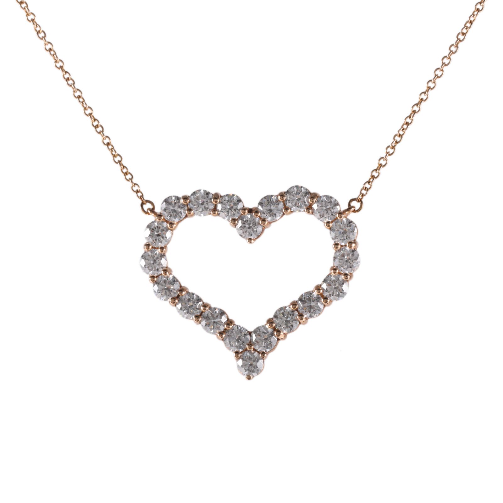 99新 Tiffany & Co./蒂芙尼 【66特价】爱心 满钻 项链大号 2.5cm