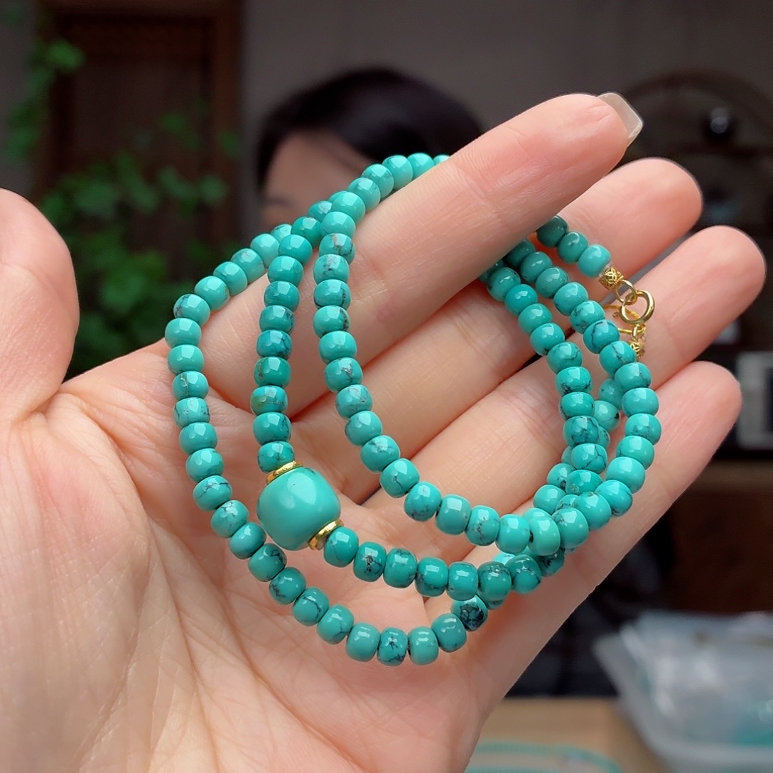 绿松石18K金镶嵌珠宝奇石